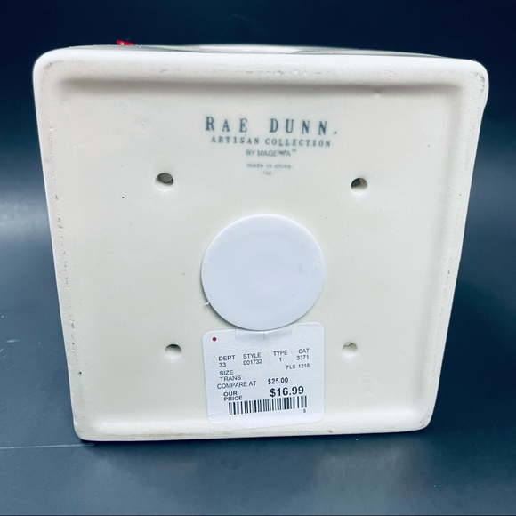 NWT Rae Dunn Rare Stamped Nest HTF Ceramic White Birdhouse Style 150 Red Ribbon - Picture 10 of 10